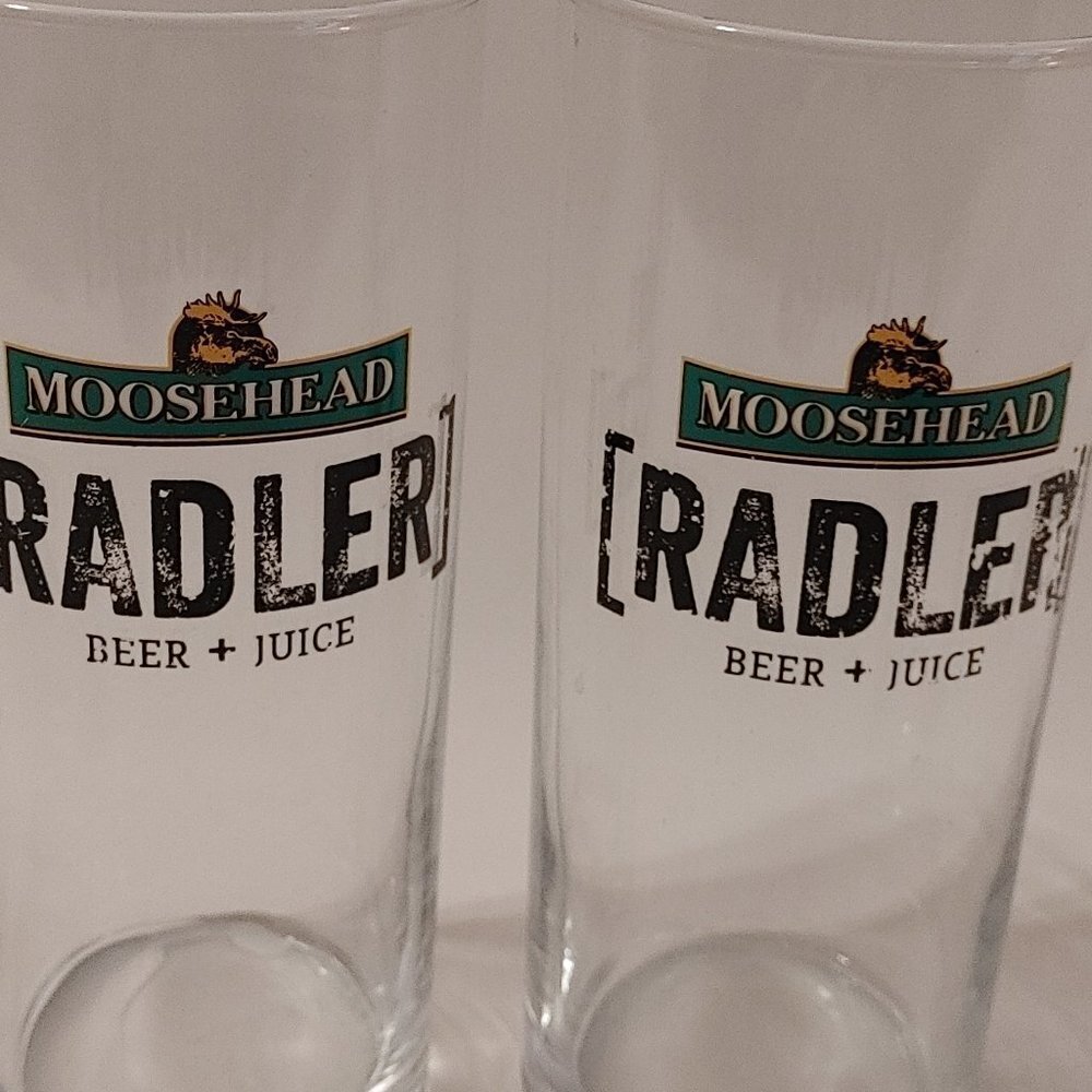 MOOSEHEAD RADLER Pint Glasses PAIR Beer + Juice